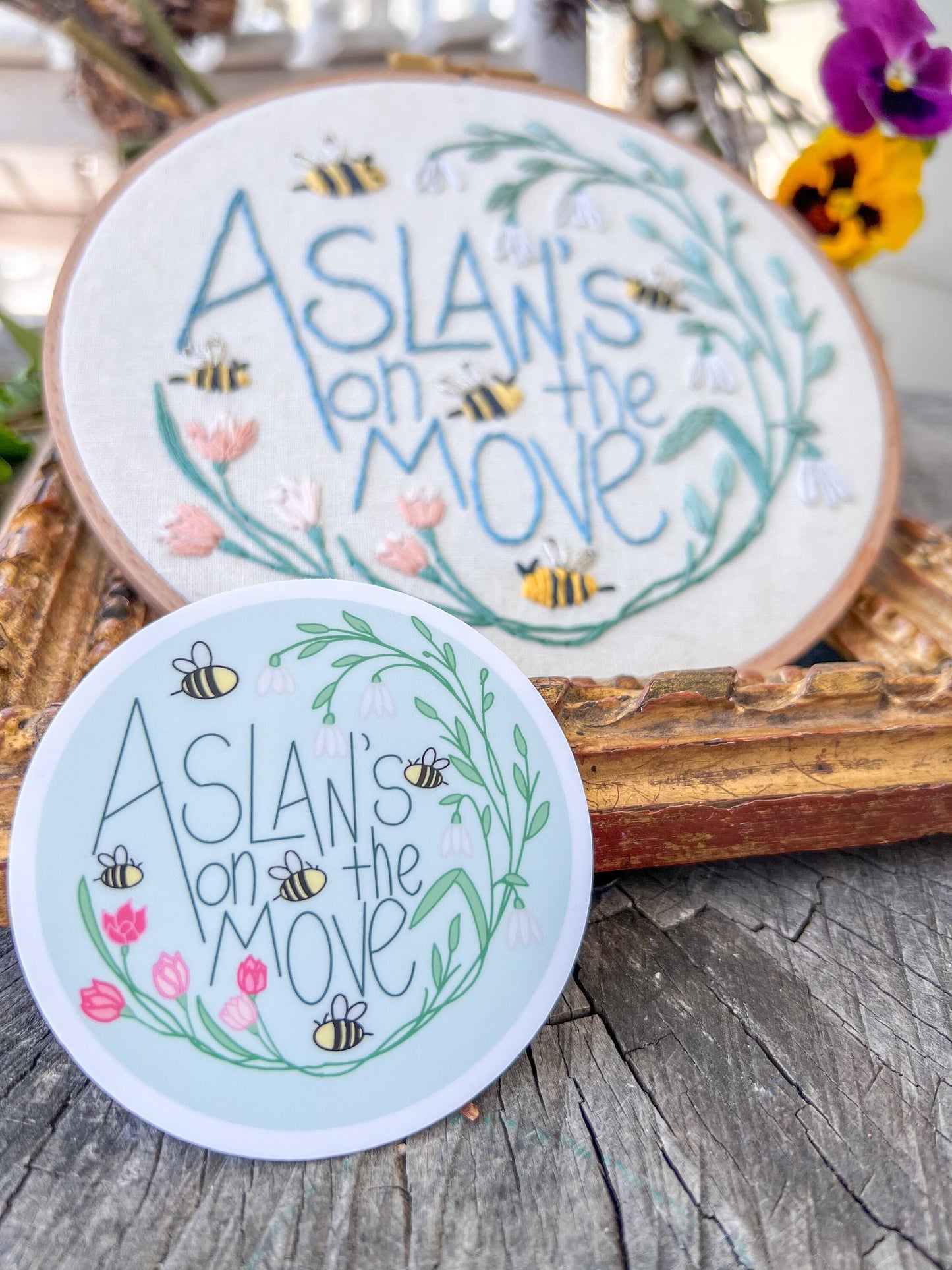 Vinyl STICKER (3 inch) | CS Lewis Chronicles of Narnia | Aslan's on the Move | Water Bottle Laptop Decal | The Lion The Witch & The Wardrobe