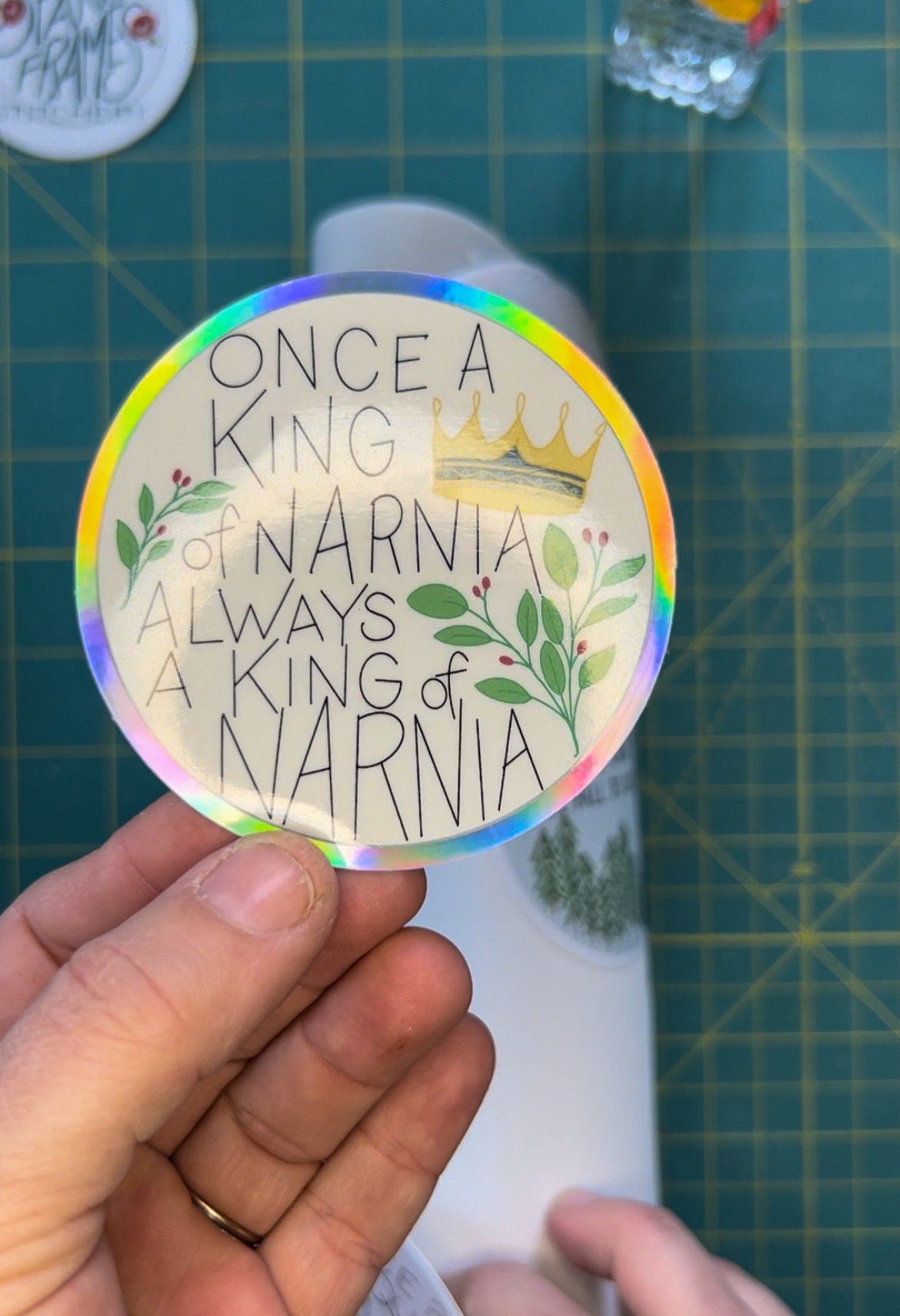 Vinyl STICKER 3 inch | Once a King of Narnia | CS Lewis Chronicles of Narnia | Water Bottle Laptop Decal | The Lion The Witch & The Wardrobe