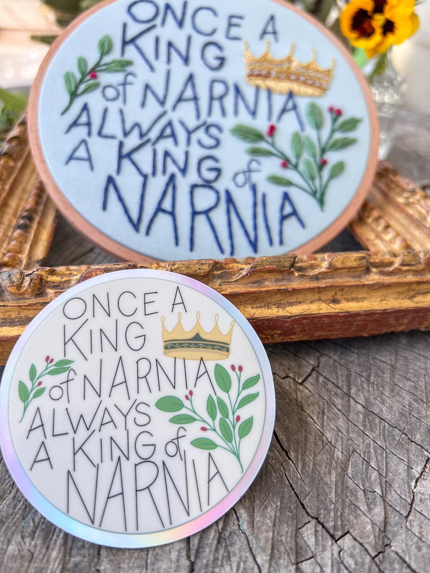 Vinyl STICKER 3 inch | Once a King of Narnia | CS Lewis Chronicles of Narnia | Water Bottle Laptop Decal | The Lion The Witch & The Wardrobe