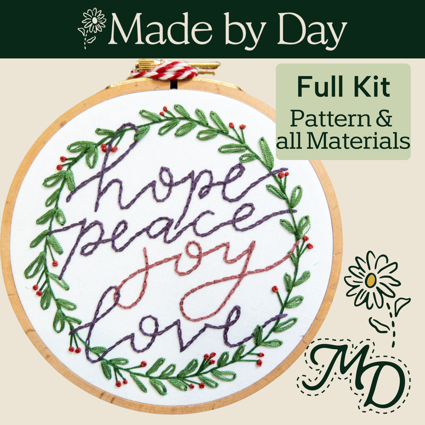 Advent Wreath Embroidery Kit