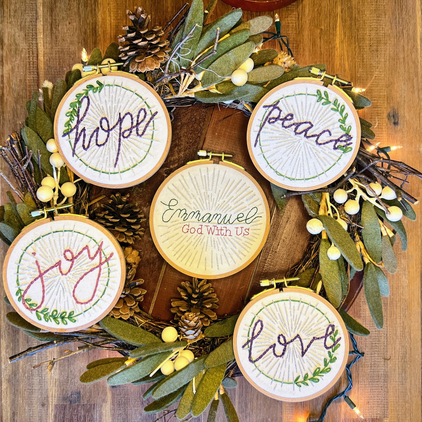 PDF Pattern for the Complete Embroidered Advent Wreath