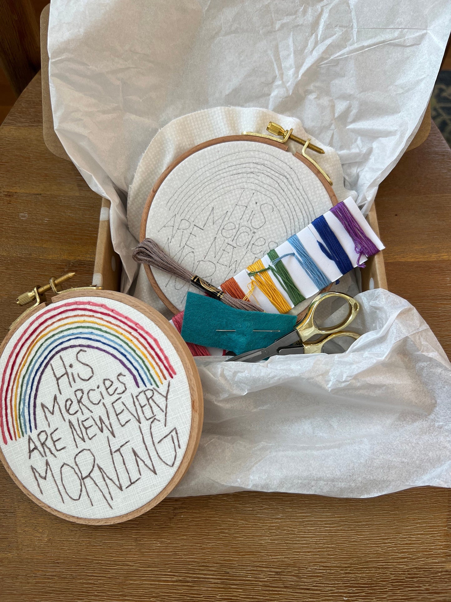 FULL DIY Embroidery Kit | Rainbow | You Art My Sunshine | Learn to Hand Embroider with full instructions and Videos | Mental Health Break