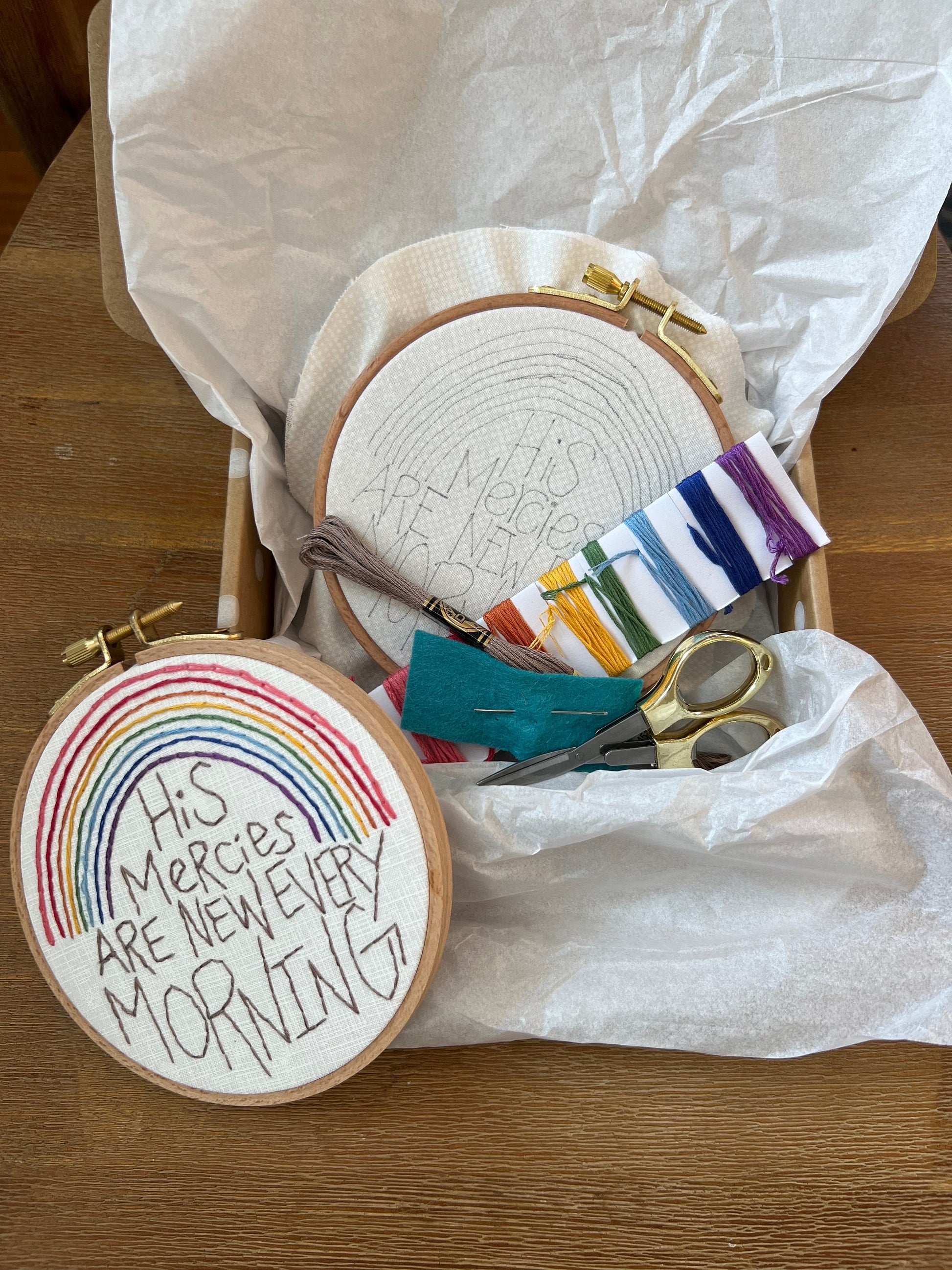 FULL DIY Embroidery Kit | Rainbow | You Art My Sunshine | Learn to Hand Embroider with full instructions and Videos | Mental Health Break