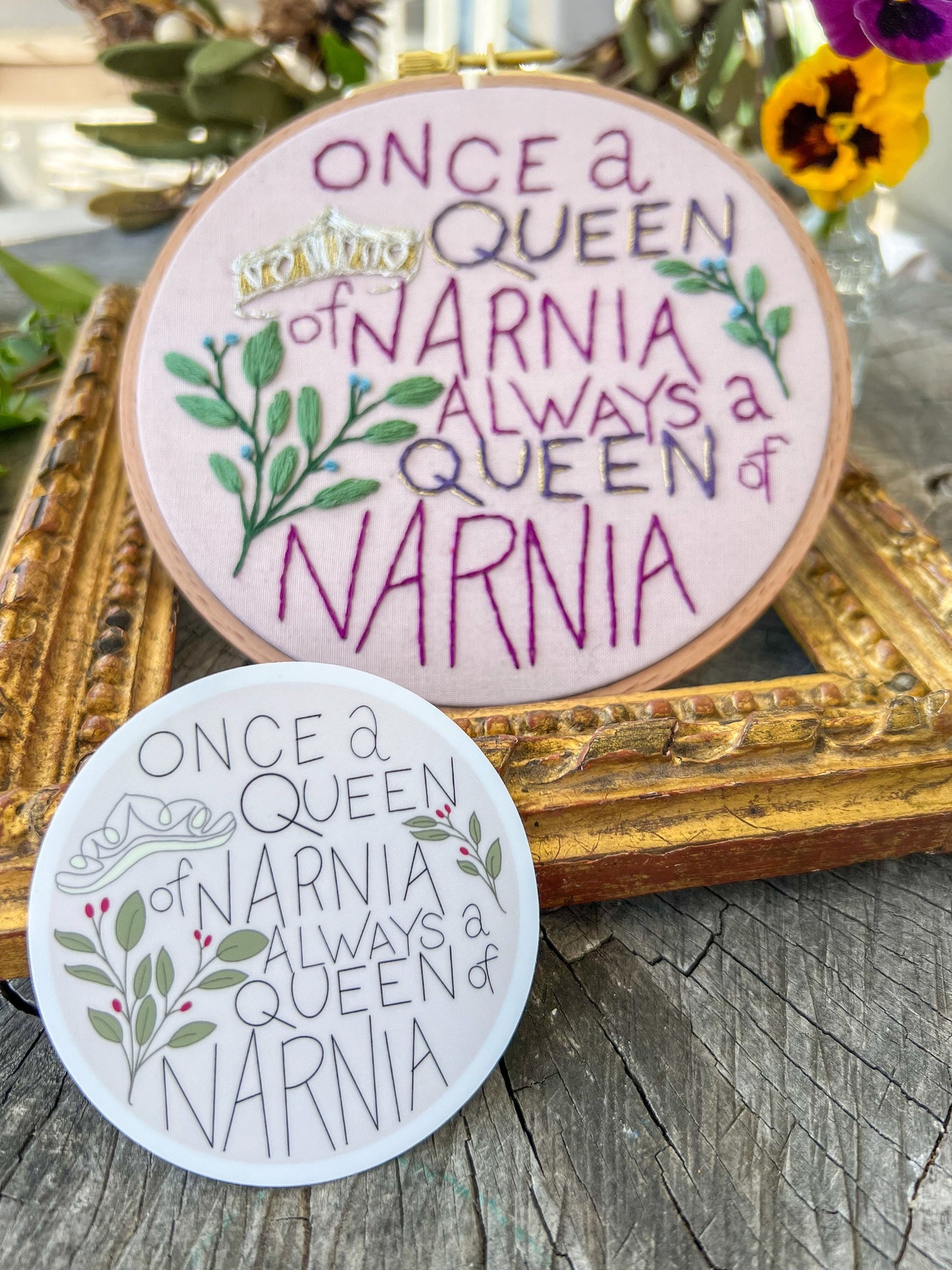 Vinyl STICKER 3 inch | Once a Queen of Narnia | CS Lewis Chronicles of Narnia | Water Bottle Laptop Decal | The Lion The Witch The Wardrobe