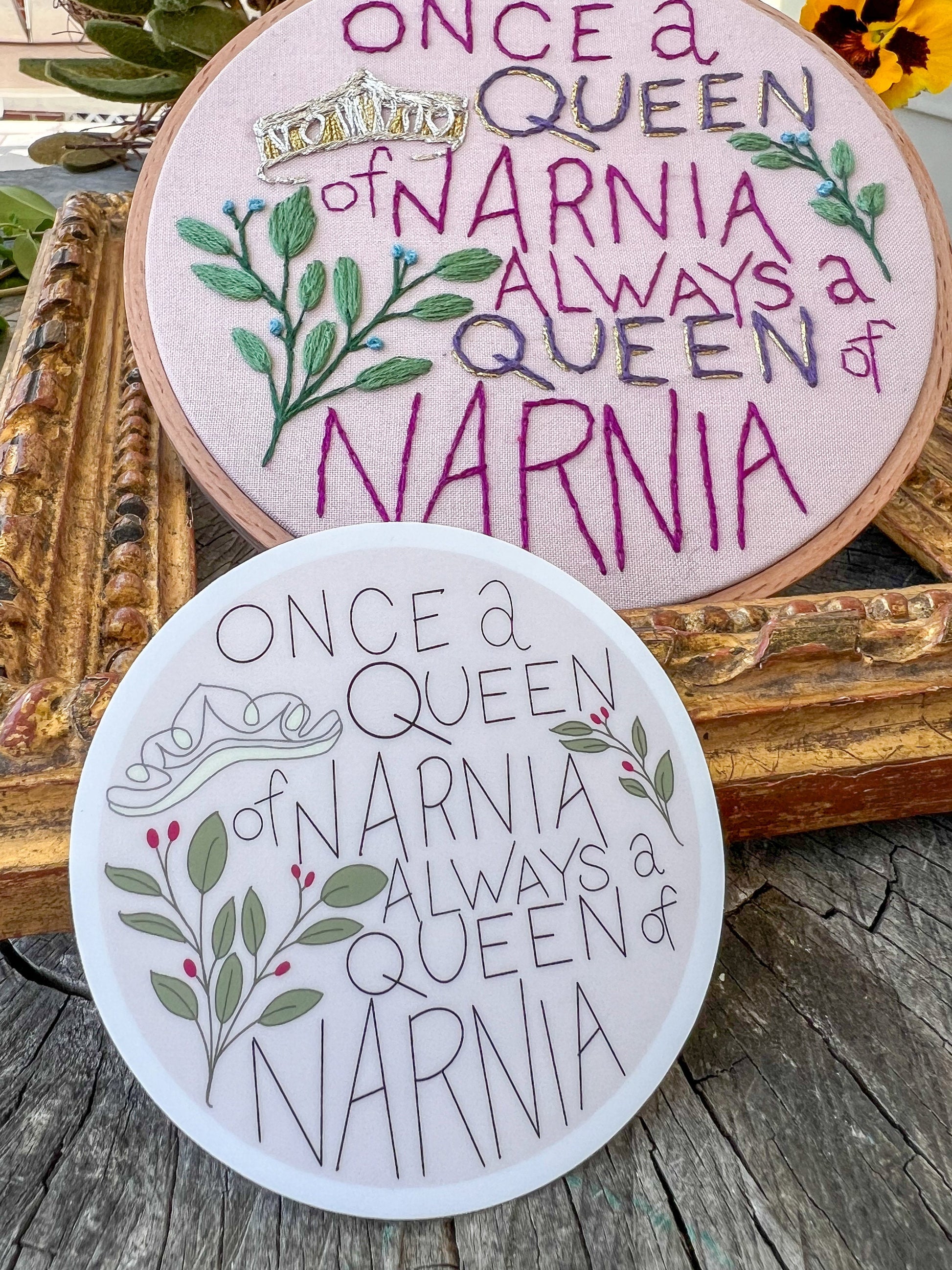 Vinyl STICKER 3 inch | Once a Queen of Narnia | CS Lewis Chronicles of Narnia | Water Bottle Laptop Decal | The Lion The Witch The Wardrobe