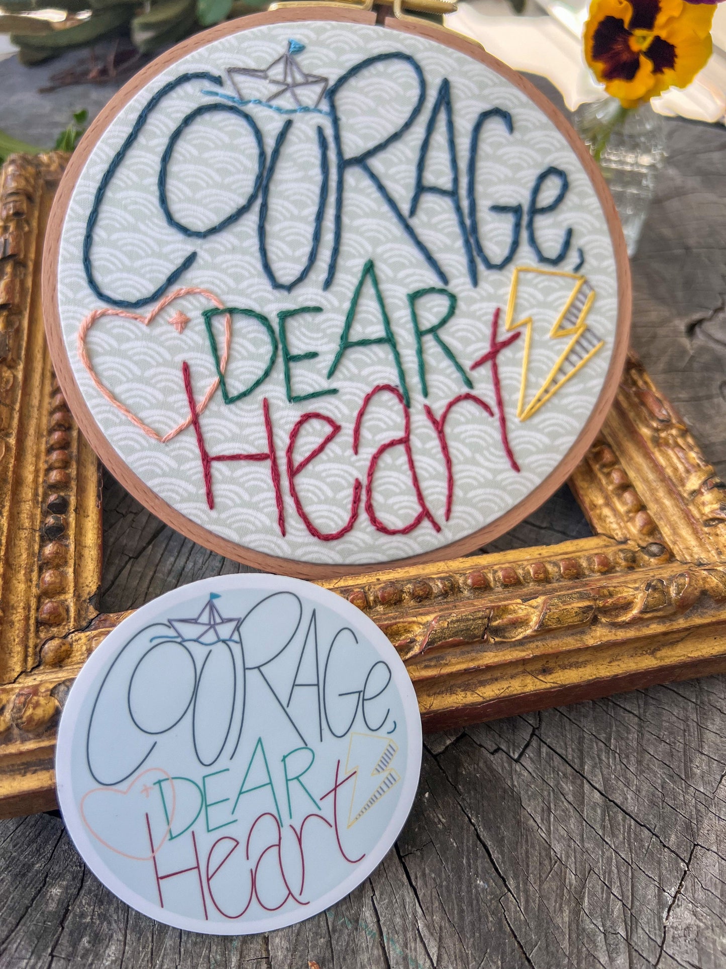 Hand Embroidery FULL kit DIY | CS Lewis Chronicles of Narnia | Courage Dear Heart Quote | Beginner Friendly Craft Kit | Lion Witch Wardrobe