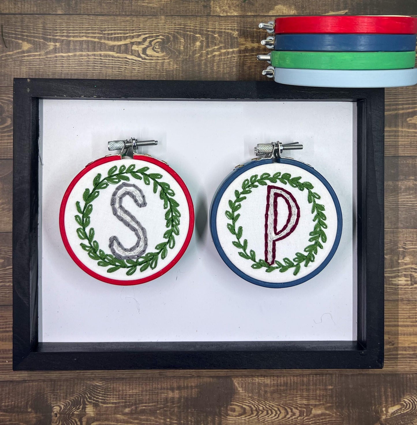 DIY Personalized Hand Embroidered Alphabet Initial Monogram Christmas Tree Ornament Kit – Complete with All Supplies - Ready to Stitch