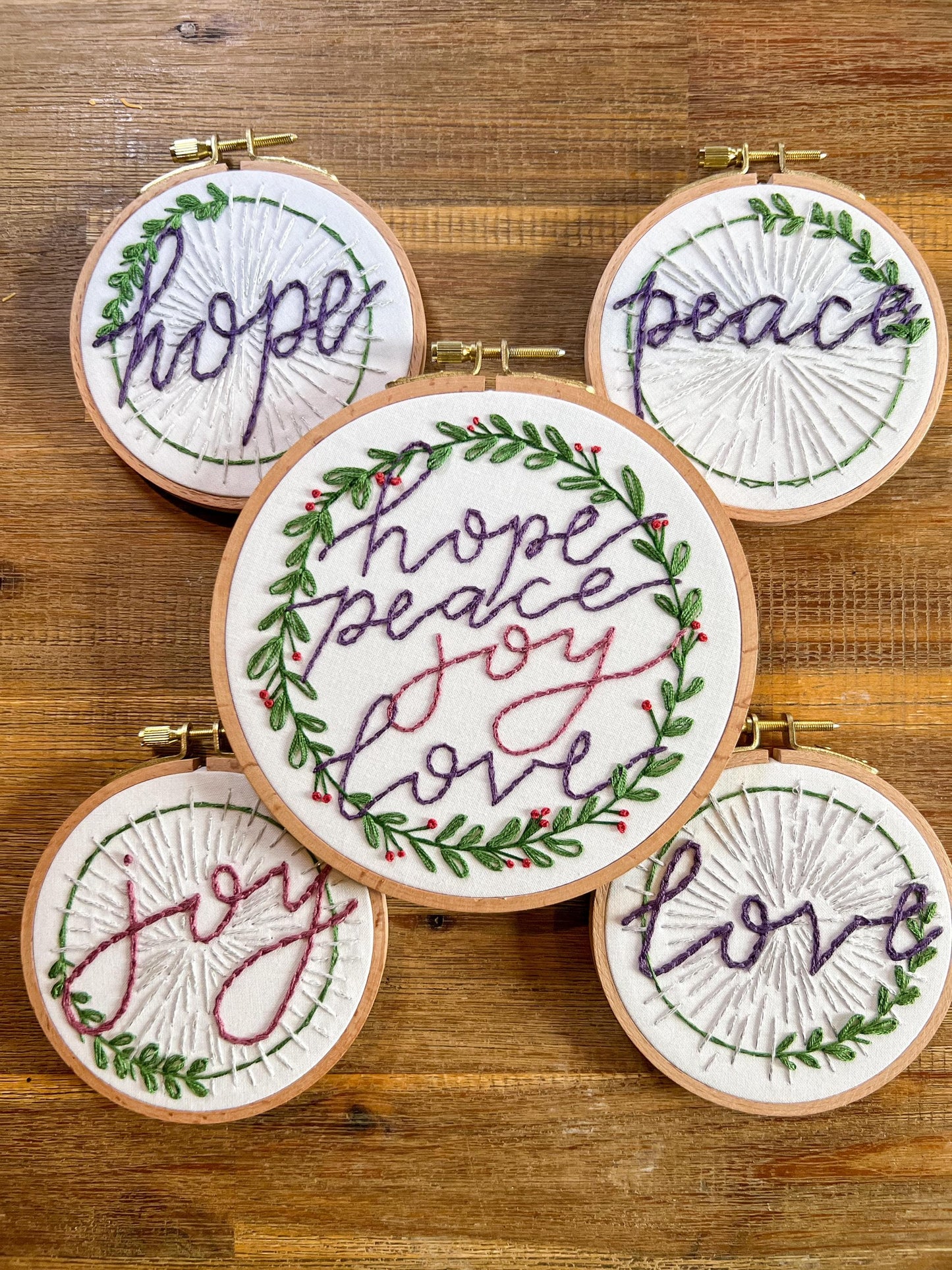 Advent Wreath | Hand Embroidery Kit | DIY Holiday Christmas Craft for Beginners | Mindful Advent Project | Complete Kit with Instructions