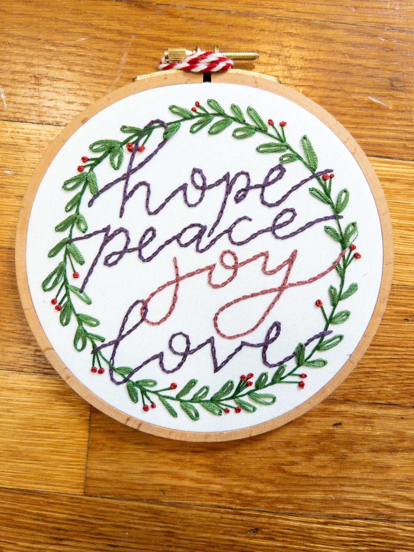 Advent Wreath | Hand Embroidery Kit | DIY Holiday Christmas Craft for Beginners | Mindful Advent Project | Complete Kit with Instructions