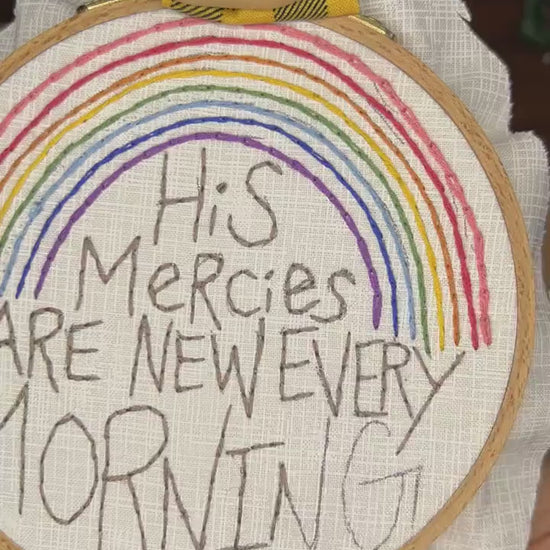 FULL DIY Embroidery Kit | Rainbow | Your Mercies are New Every Morning | Learn to Hand Embroider instructions & Videos | Mental Health Break